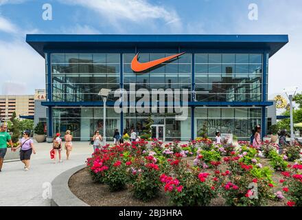 Nike Factory Outlet in Atlantic City in New Jersey. Stockfoto