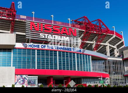 Nissan Stadium, das die Heimat der Tennessee Titans in Nashville ist. Stockfoto