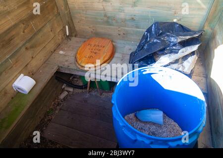 Komposttoilette in Monimail, Fife, Schottland Stockfoto