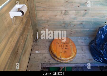 Komposttoilette in Monimail, Fife, Schottland Stockfoto