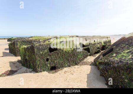 Arromanches les Bains, Frankreich - 14. August 2016: Berühmte d-day Lage in Nordfrankreich Stockfoto