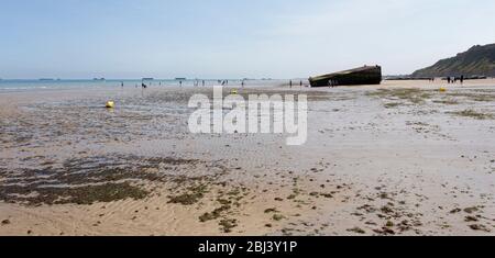 Arromanches les Bains, Frankreich - 14. August 2016: Berühmte d-day Lage in Nordfrankreich Stockfoto