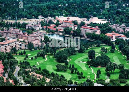 Das Broadmoor Resort Hotel in Colorado Springs. Stockfoto