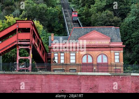 Duquesne Incline in Pittsburgh. Stockfoto