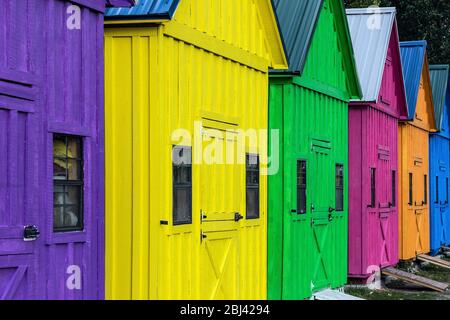 Bunte Schuppen im Lighthouse Point Park in Buffalo. Stockfoto