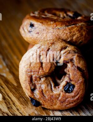 Hausgemachte Zimt Raisin Bagel Stockfoto