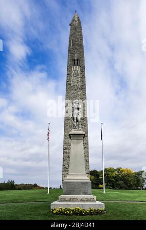 Das Bennington Battle Monument ist das höchste Bauwerk in Vermont. Stockfoto