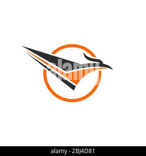 Bird Express, schnell Adler Logo Design Konzept Vorlage, Abstraktes Business-Logo, isoliert auf weißem Hintergrund. Stock Vektor