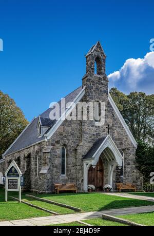 Charmante Calvery Kirche in Stonington in Conneticut. Stockfoto