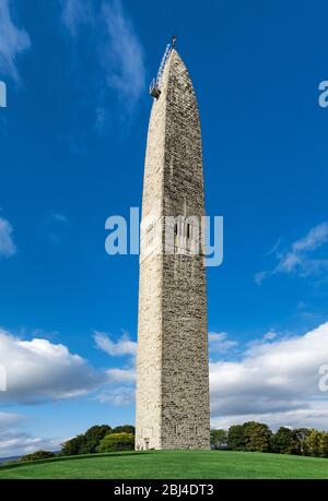 Das Bennington Battle Monument ist das höchste Bauwerk in Vermont. Stockfoto