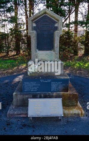 Greenfield, Flintshire, Großbritannien; März 26 2019; das Greenfield war Memorial erinnert an Männer, die im 1. Und 2. Weltkrieg starben. Es steht im M Stockfoto