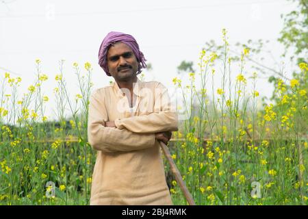 Porträt des indischen Bauern Stockfoto
