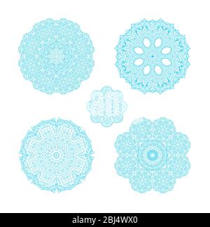 Schneeflocke für Winter Design. Isoliertes Element des geometrischen Kreises. Stockfoto