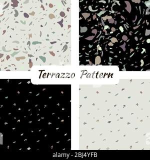 Terrazzo Imitation nahtlosen Muster Hintergrund. Abstraktes Vektor-Texturdesign Stock Vektor