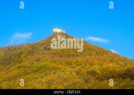 Herbst in der Wachau - Schloss Aggstein, Wachau, Niederösterreich, Österreich Stockfoto