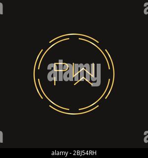 Initial PW Logo Design Vector Template. PW Schreiben Logo Design Stock Vektor