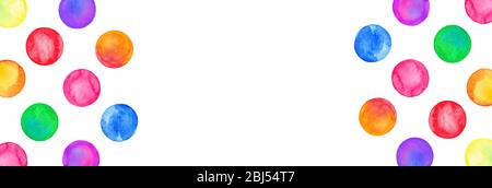 Aquarell Konfetti isoliert. Handgezeichnetes Punktmuster. Wasserfarben-Punktmuster Stockfoto