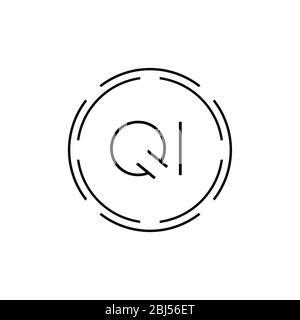 Anfangsbuchstabe QI Logo Design Vektor Vorlage. Digital Abstract Circle QI Letter Logo Design Stock Vektor