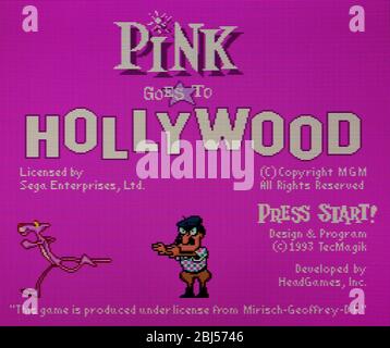 Pink Goes to Hollywood - Sega Genesis Mega Drive - nur zur redaktionellen Verwendung Stockfoto