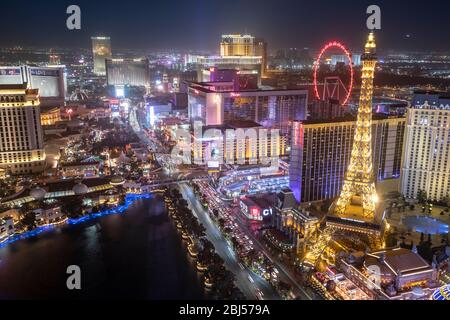 Las Vegas, USA - 18. Februar 2018: Las Vegas, in Nevadas Mojave-Wüste, ist eine Resort-Stadt, die für ihr pulsierendes Nachtleben bekannt ist Stockfoto