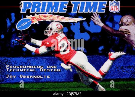 Prime Time NFL - Sega Genesis Mega Drive - nur redaktionelle Verwendung Stockfoto