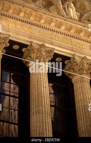 New York Stock Exchange Gebäude im Finanzviertel an der Wall Street in Lower Manhattan New York USA Stockfoto