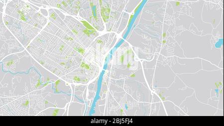Stadtvektor Stadtplan von Albany, USA. New York State Capital Stock Vektor