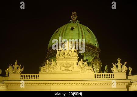 Die Hofburg bei Nacht, Wien, Niederösterreich, Österreich Stockfoto