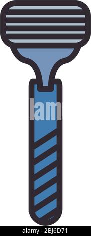 Rasierer flacher Stil Icon Design, Shave Klinge Schnitt Ausrüstung und Hygiene Thema Vektor-Illustration Stock Vektor