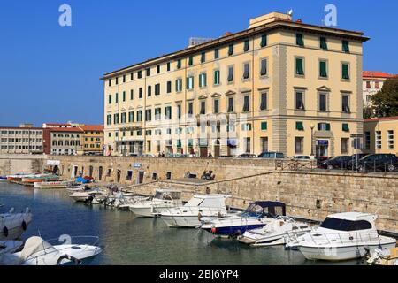 Canal, Livorno, Toskana, Italien, Europa Stockfoto