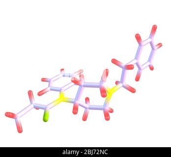 Fentanyl (auch bekannt als Fentanil, Sublimaze, Actiq, Durogesic, Duragesic, Fentora, Matrifen, Haldid) ist ein potentes, synthetisches Opioid-Analgetikum mit einem ra Stockfoto