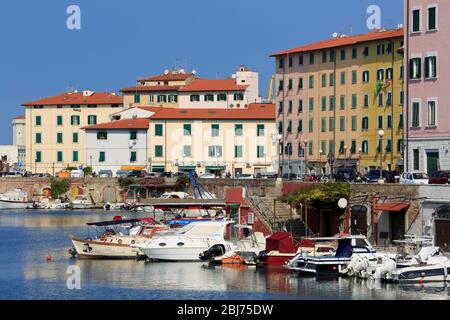 Canal, Livorno, Toskana, Italien, Europa Stockfoto