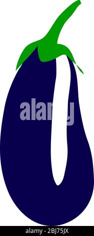 Vektorgrafik Aubergine auf einem weißen Stock Vektor