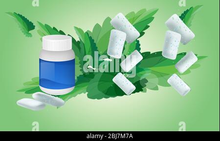 Mock-up-Illustration von Kaugummi kann auf abstraktem Hintergrund Stock Vektor
