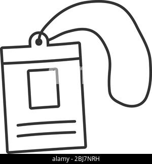 Stationäres Konzept, id-Karten-Symbol auf weißem Hintergrund, Linienstil, Vektorgrafik Stock Vektor