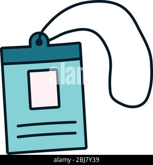 Stationäres Konzept, id-Karten-Symbol auf weißem Hintergrund, Linien- und Füllstil, Vektorgrafik Stock Vektor