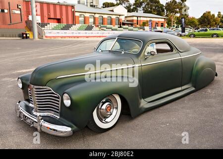 Automobile / American Made 1941 Cadillac Coupe Serie 62 auf der Automobil-Show in Melbourne Victoria Australien. Stockfoto