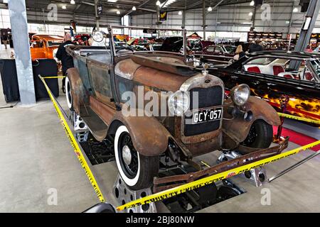 Automobile / American Made 1928 Modell EIN Ford Tourer auf der Automobilausstellung in Melbourne Victoria Australien ausgestellt. Stockfoto