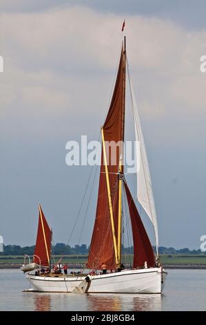 Die Themse Segelschiff Niagara in voller Segel Stockfoto