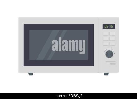 Mikrowelle Clip Art. Kochgeräte, Elektrogeräte, Küchentechnik Konzept. Stock Vektor Illustration isoliert auf weißem Hintergrund in Stock Vektor