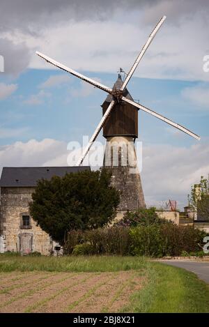 Moulin de Gasté, Saumur, Frankreich Stockfoto