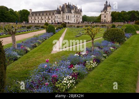 Chenonceaux, Frankreich - Mai 2013: Das Schloss Chenonceau Stockfoto