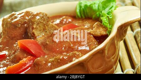 Adraki Gosht - Lamm Masala in einer Tomaten-Ingwer-Sauce Stockfoto