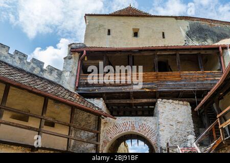 Der Waffenturm, Zitadelle Rasnov, Brasov, Rumänien Stockfoto