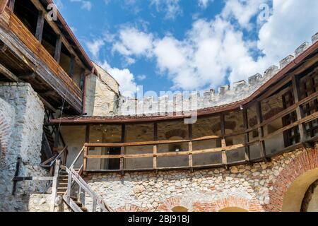 Der Waffenturm, Zitadelle Rasnov, Brasov, Rumänien Stockfoto