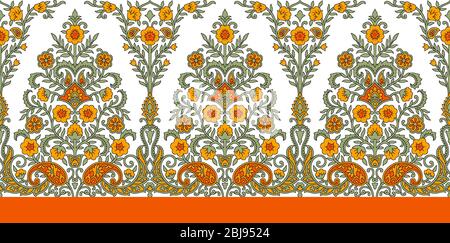 Indian mughal Blume Motiv Rand Hintergrund Stockfoto