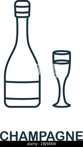 Champagner-Ikone aus der Party-Kollektion. Einfaches Linienelement Champagner Symbol für Vorlagen, Webdesign und Infografiken Stock Vektor
