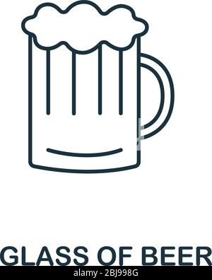 Glas Bier-Ikone aus der Party-Kollektion. Einfaches Linienelement Glas Bier Symbol für Vorlagen, Webdesign und Infografiken Stock Vektor