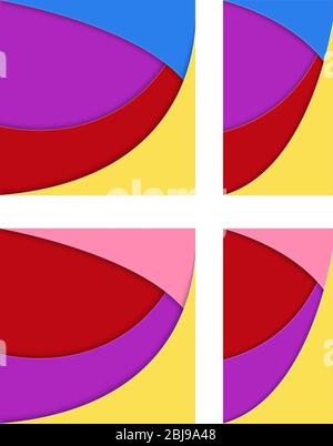 Papier geschnitten Social-Media-Geschichte Vorlagen . Helle farbige saisonale Banner. Applique Hintergrund gesetzt. Stock Vektor