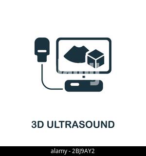 Symbol für 3D-Ultraschall. Einfache Abbildung aus der Sammlung medizinischer Geräte. Creative 3D Ultraschall-Symbol für Web-Design, Vorlagen, Infografiken Stock Vektor